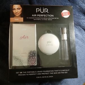 PUR Air Perfection CC Cushion Foundation BroadSpectrum SPF 50 Refill & Brush TAN